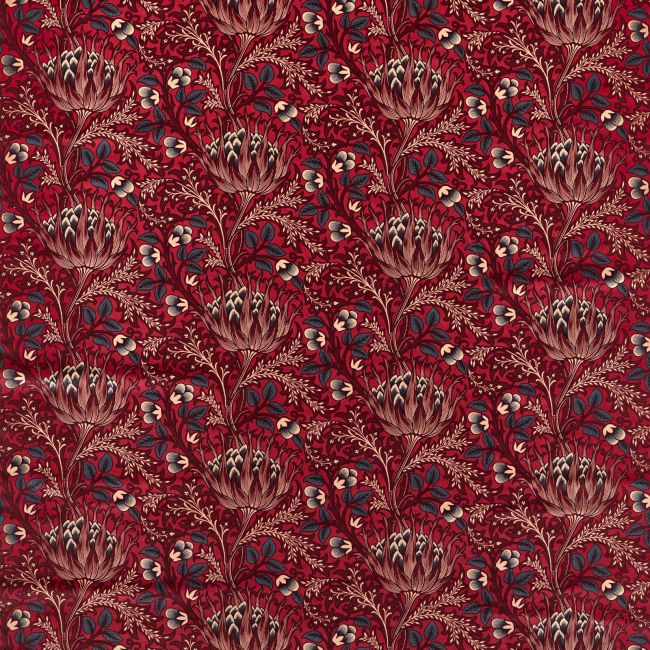 Artichoke Velvet Fabric Barbed Berry