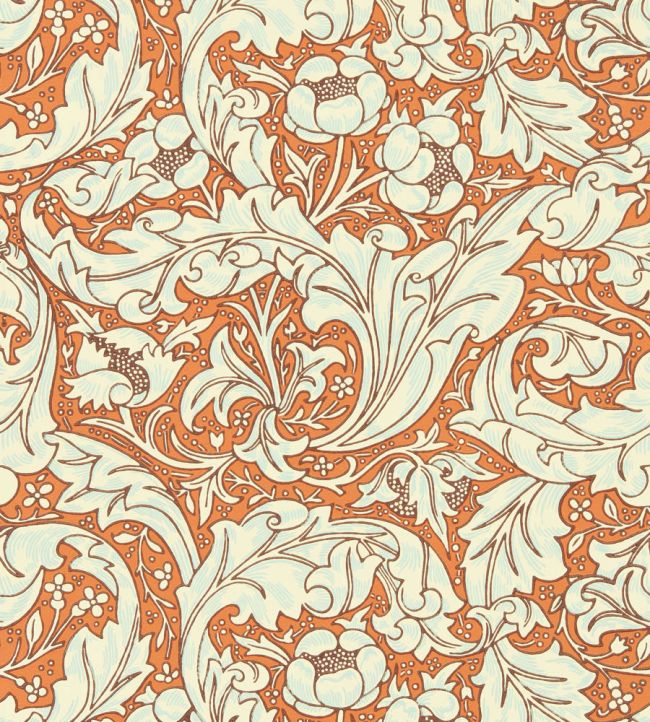 Bachelors Button Wallpaper Burnt Orange/Sky