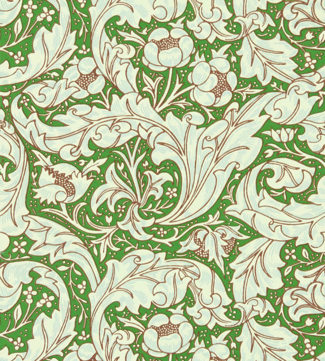 Bachelors Button Wallpaper Leaf Green/Sky