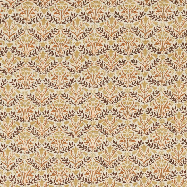 Bellflowers Fabric Chocolate/Tan