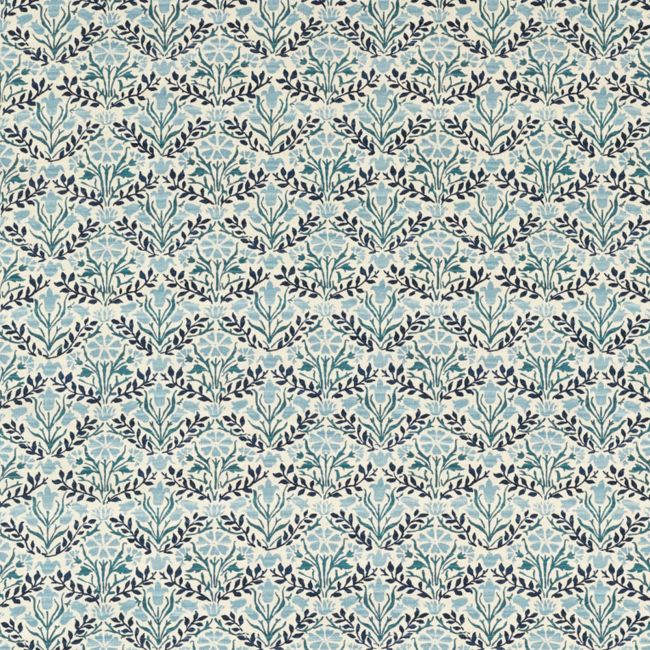 Bellflowers Fabric Mineral Blue