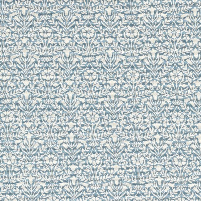 Bellflowers Weave Fabric Mineral Blue