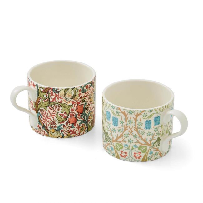 Blackthorn and Golden Lily Set of 2 Mugs, Green Green