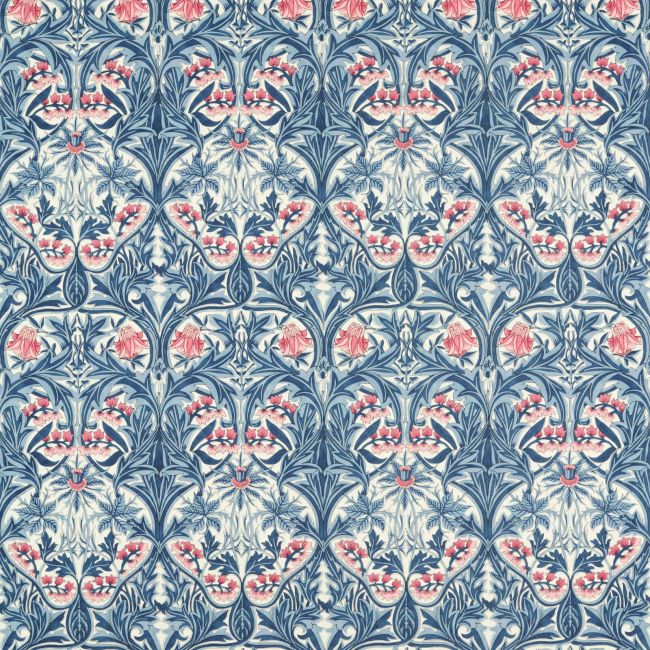 Bluebell Fabric Indigo/Rose