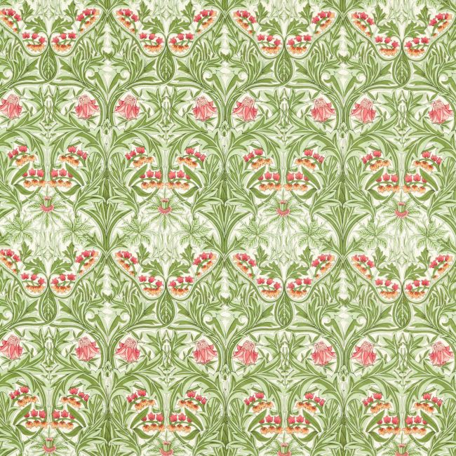 Bluebell Fabric Leaf Green/Sweet Briar