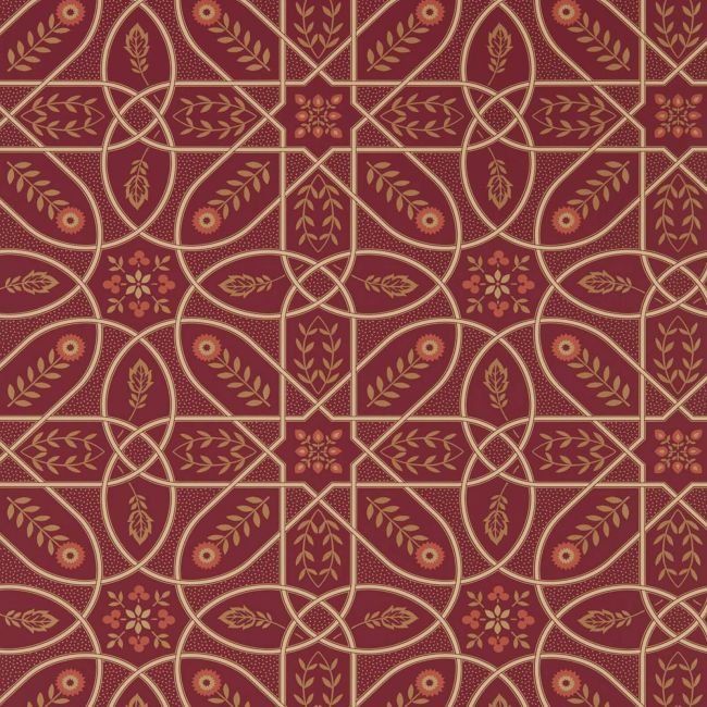 Brophy Trellis Wallpaper Russet Gold