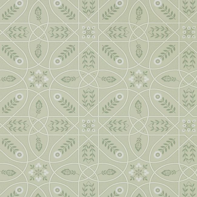 Brophy Trellis Wallpaper Sage Linen