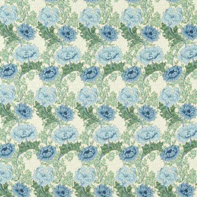 Chrysanthemum Outdoor Fabric Indigo/Bayleaf