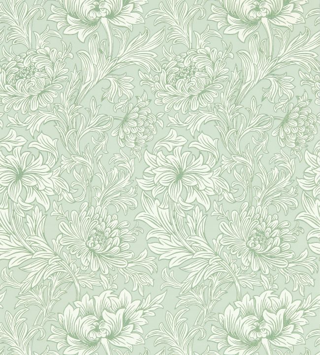 Chrysanthemum Toile Wallpaper Willow