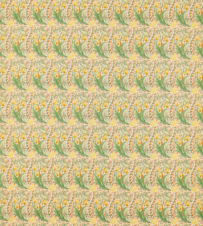 Daffodil Fabric Pink/Leaf Green