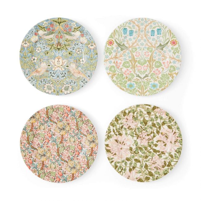 Dessert Plates Set of 4, Multi Multi