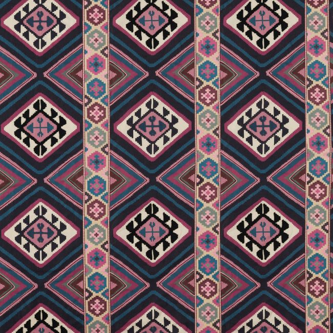 Dorothys Kilim Fabric Barbed Berry/Indigo