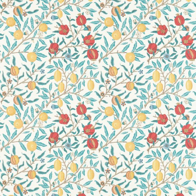 Fruit Fabric Green Indigo/Madder