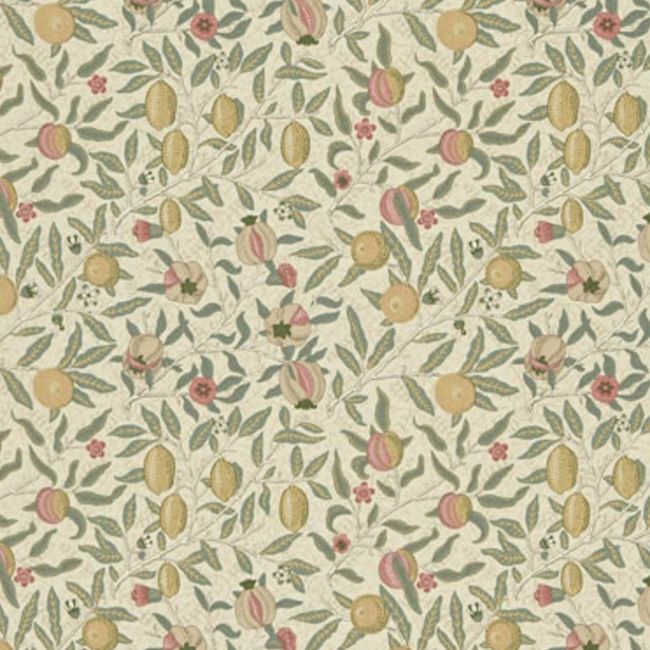 Fruit Fabric Ivory/Teal