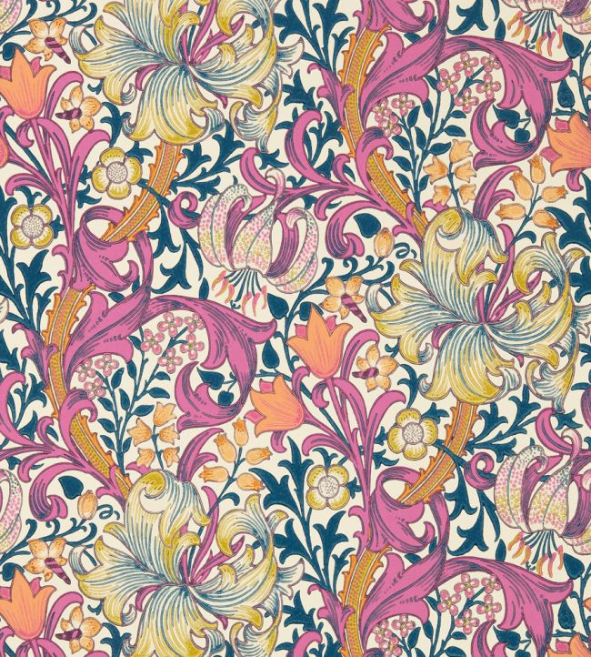 Golden Lily Wallpaper Pink Fizz