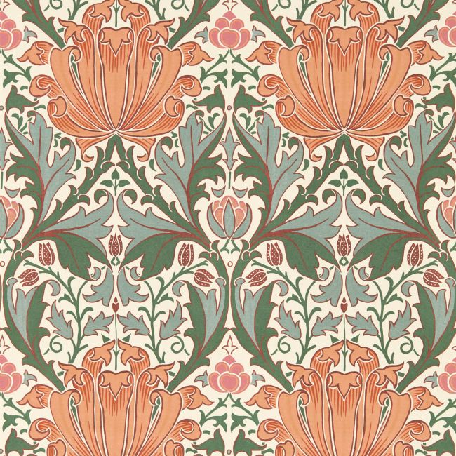 Helena Wallpaper Peach/Teal