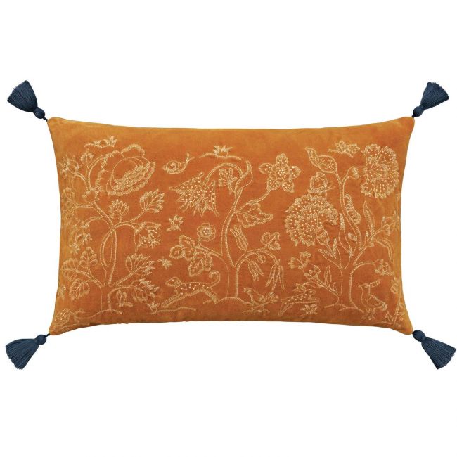 Honeysuckle & Tulip Cushion, Saffron Saffron