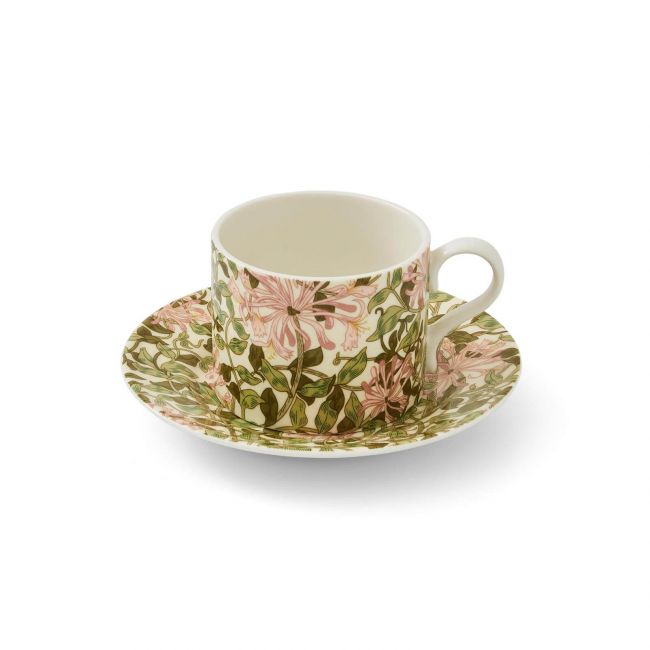 Honeysuckle Teacup & Saucer, Pink Pink