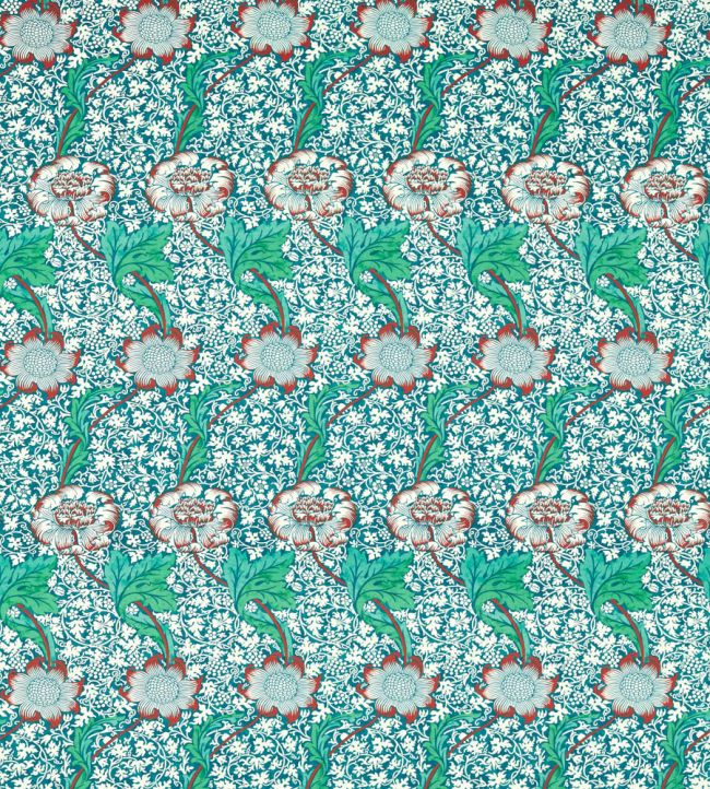 Kennet Fabric Aqua/Pink