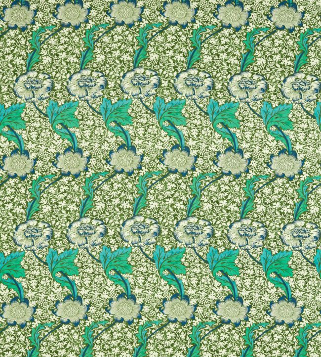 Kennet Fabric Olive/Turquoise