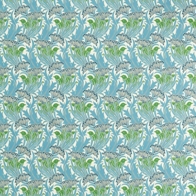 Laceflower Fabric Garden Green/Lagoon