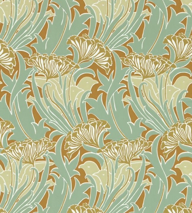 Laceflower Wallpaper Tobacco/Pistachio