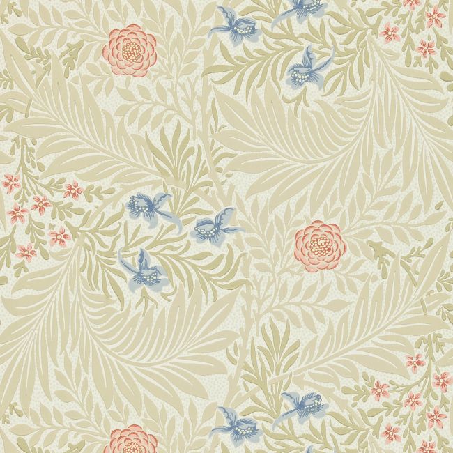 Larkspur Wallpaper Manilla/Old Rose