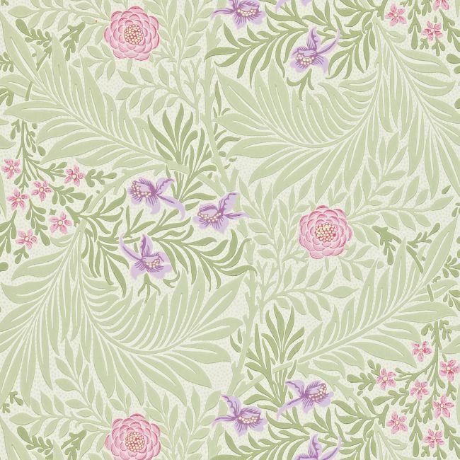 Larkspur Wallpaper Olive/Lilac