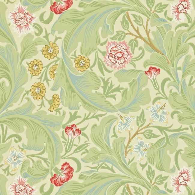 Leicester Wallpaper Green/Coral