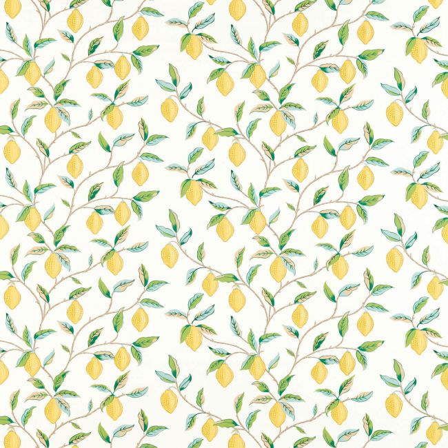 Lemon Tree Fabric Lemon/Bayleaf