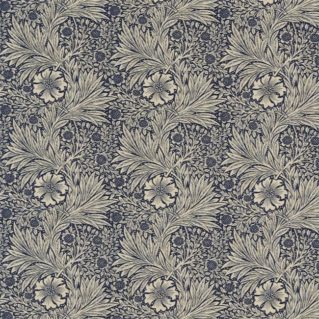 Marigold Fabric Indigo/Linen