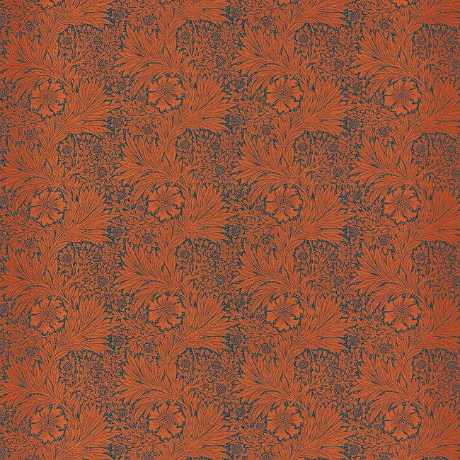 Marigold Fabric Navy/Burnt Orange