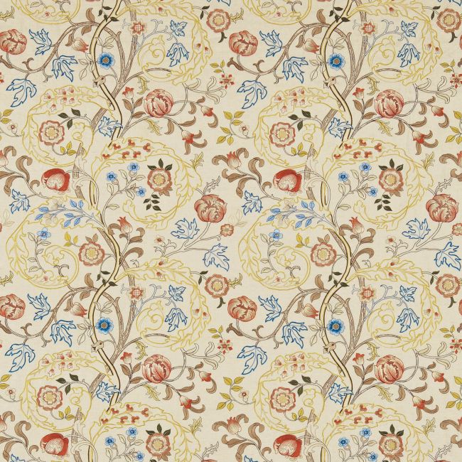 Mary Isobel Embroidery Fabric Russet/Olive