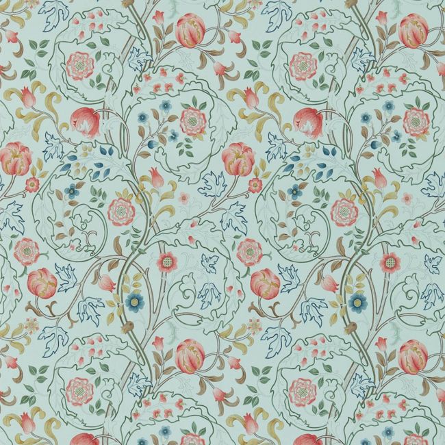 Mary Isobel Wallpaper Silk Blue/Pink