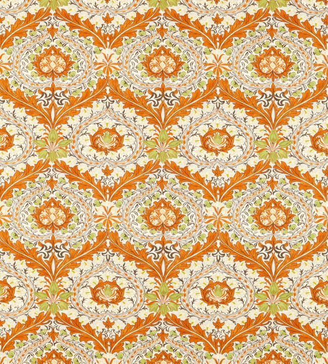 Merton Fabric Burnt Orange/Chartreuse