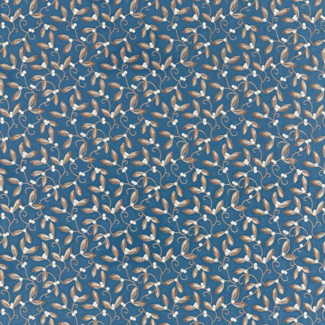 Mistletoe Embroidery Fabric May Blue