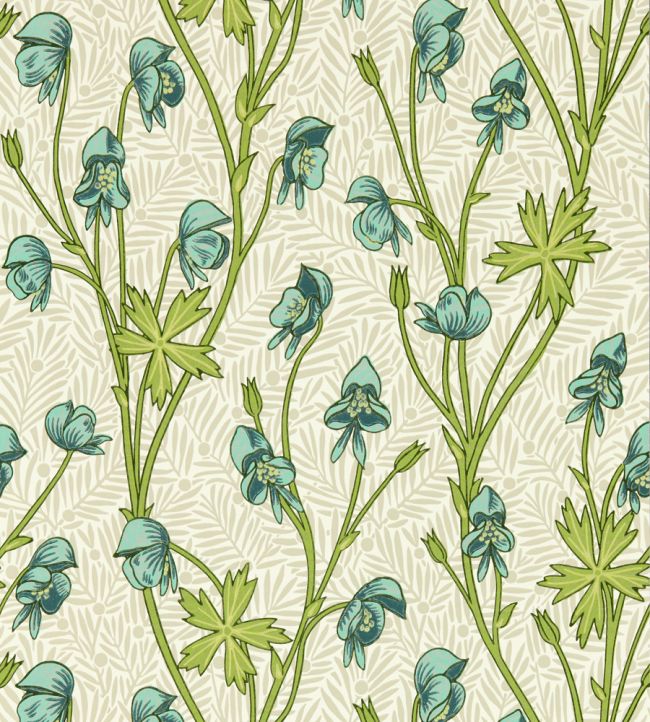 Monkshood Wallpaper Aqua/Peashoot