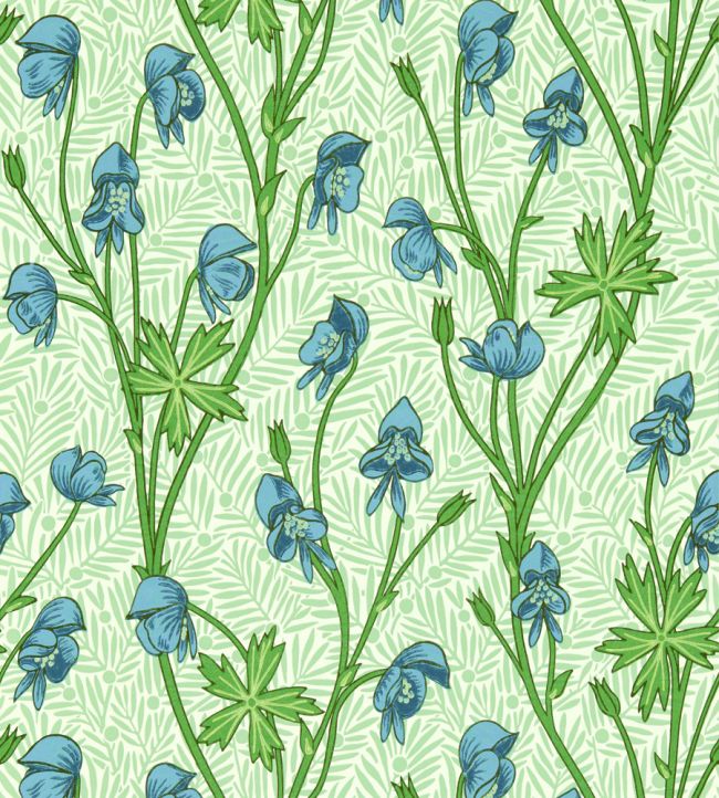 Monkshood Wallpaper Cobalt/Goblin Green