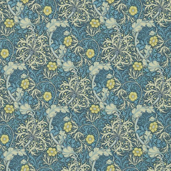 Morris Seaweed Wallpaper Ink/Woad