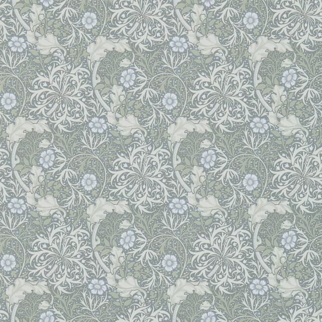 Morris Seaweed Wallpaper Silver/Ecru