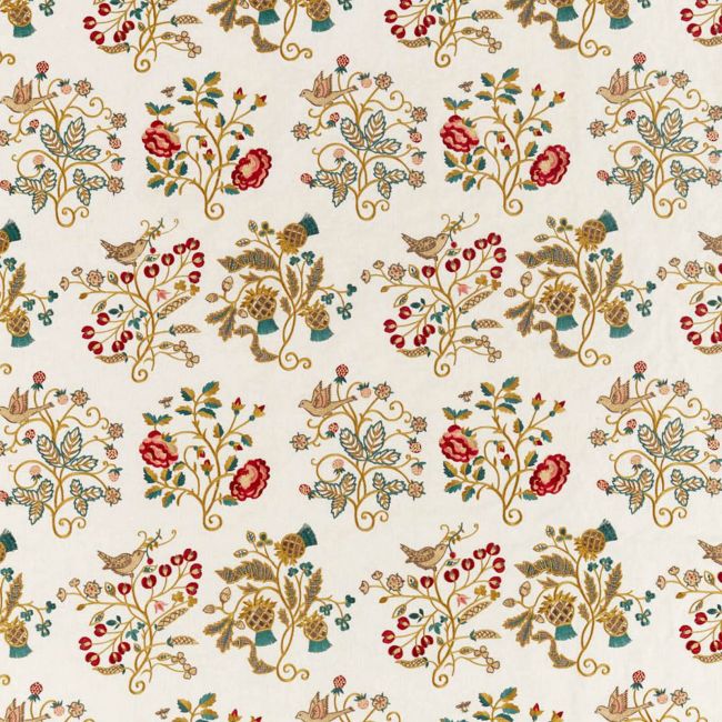 Newill Embroidery Fabric Antique/Carmine