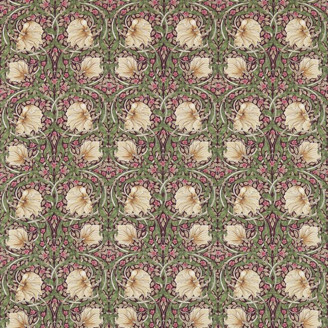 Pimpernel Fabric Aubergine/Olive