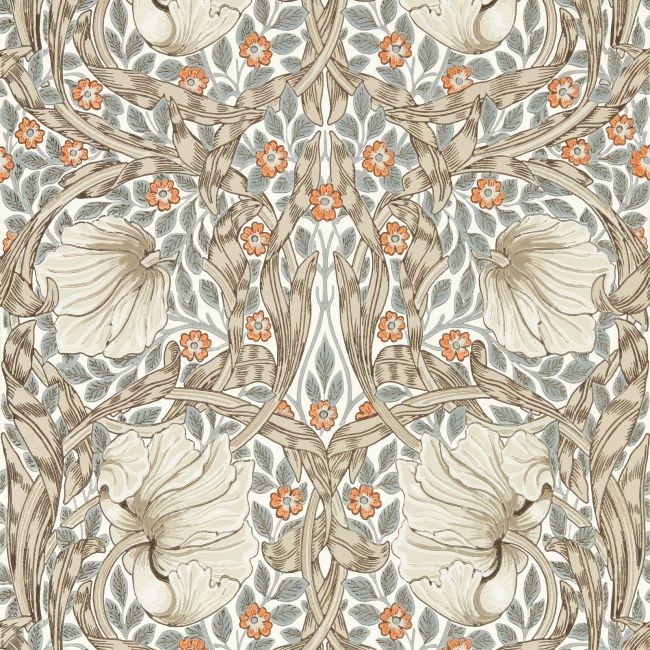 Pimpernel Wallpaper Linen/Coral