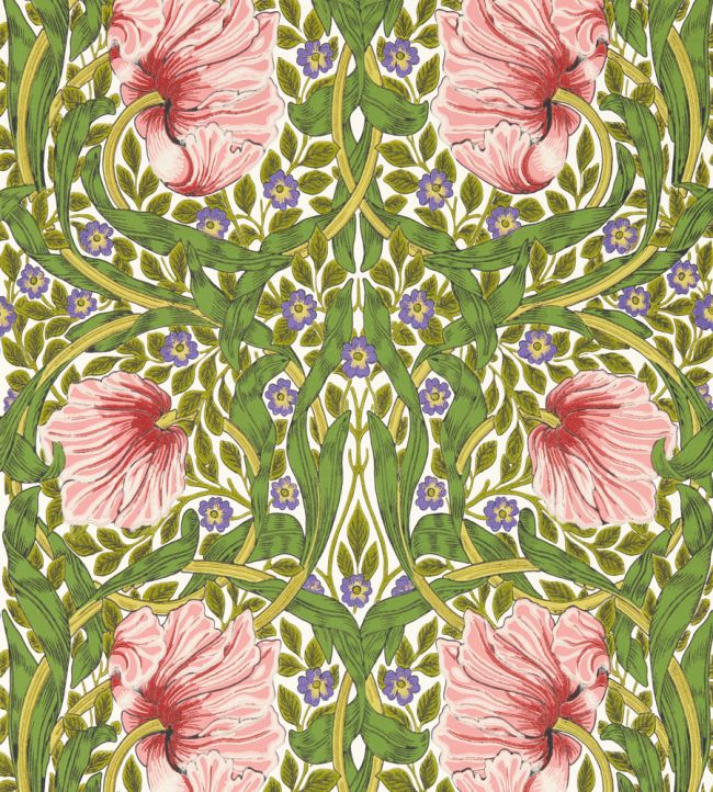 Pimpernel Wallpaper Sap Green/Strawberry