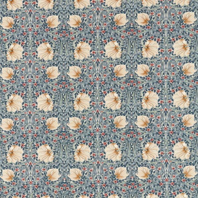 Pimpernel Fabric Woad/Coral