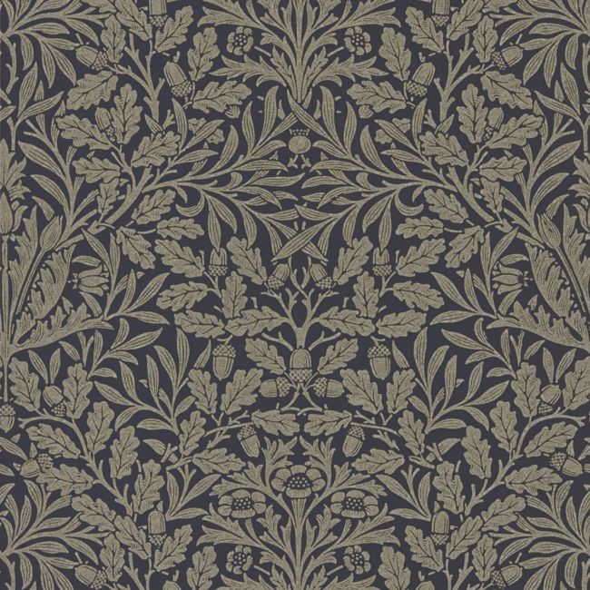 Pure Acorn Wallpaper Charcoal/Gilver