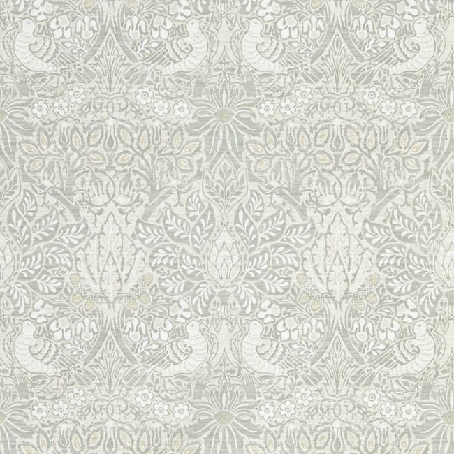 Pure Dove & Rose Wallpaper Grey Blue