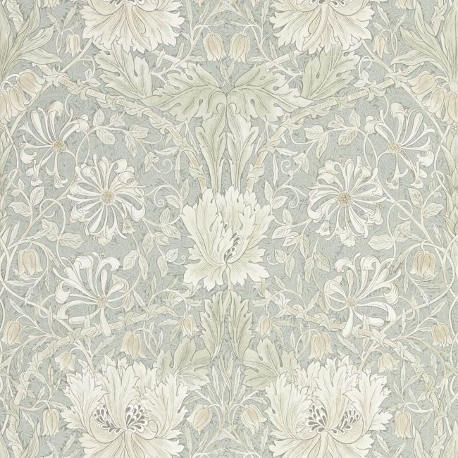 Pure Honeysuckle & Tulip Wallpaper Grey Blue