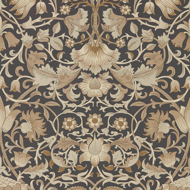 Pure Lodden Wallpaper Charcoal/Gold