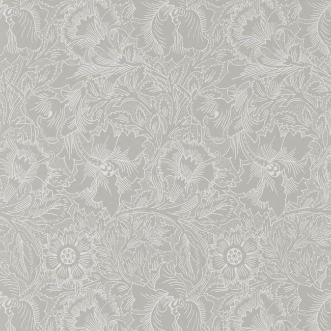 Pure Poppy Wallpaper Dove/Chalk